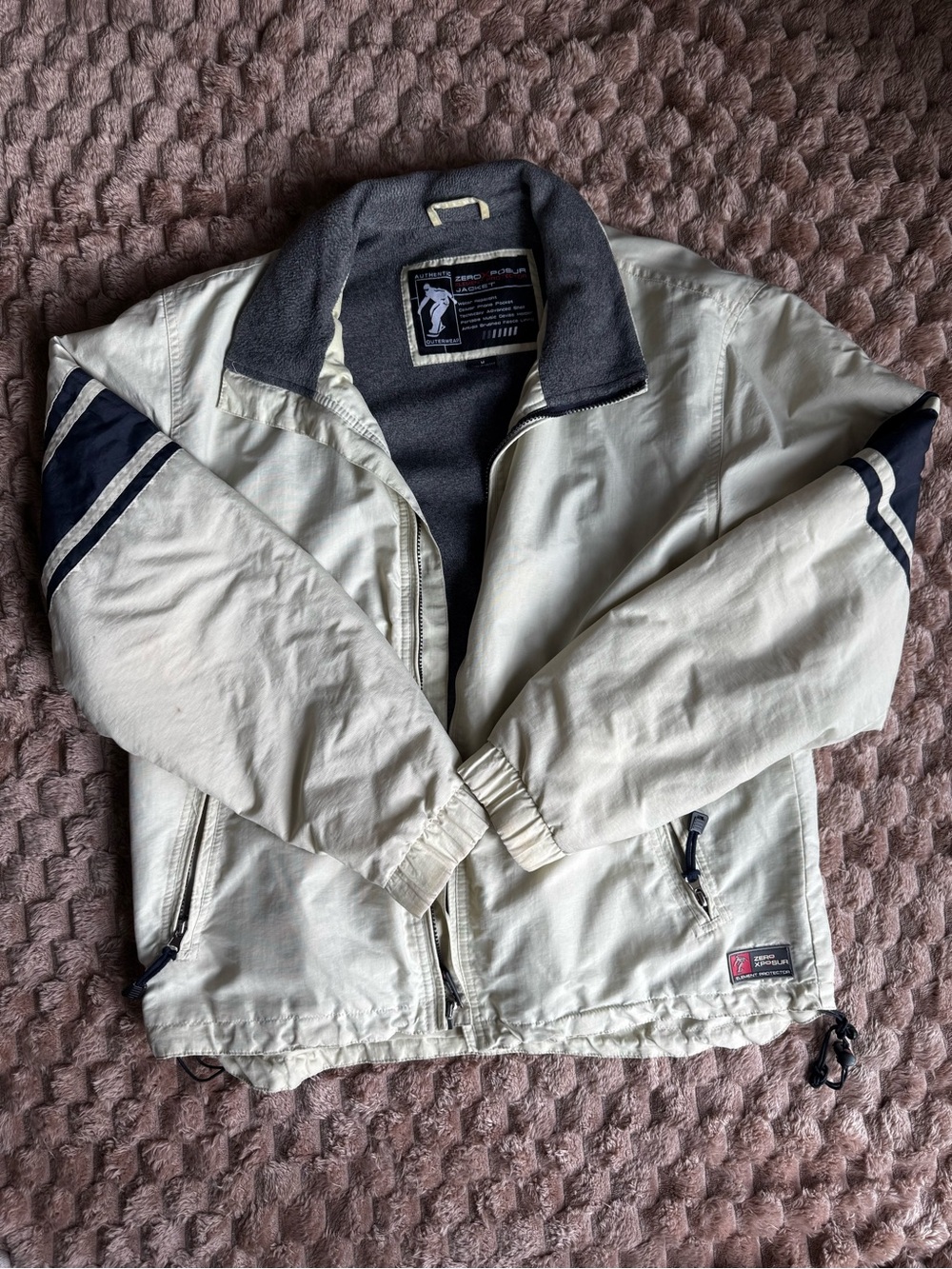 ZeroXposur Element Protector Jacket M White Navy Colorblock Windbreaker